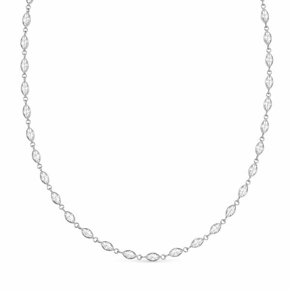 Say It With Marquise Tennis Necklace - Silver