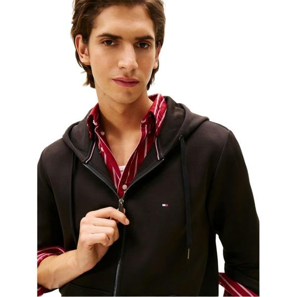 Tommy Hilfiger Mens Regular Long-Sleeved Full Zip Hoodie - Black - 