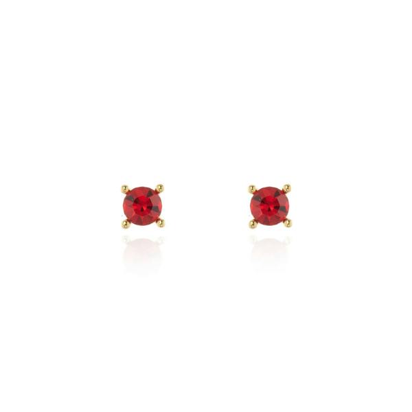 Cachet London Laine 6mm Ruby Gold Earrings