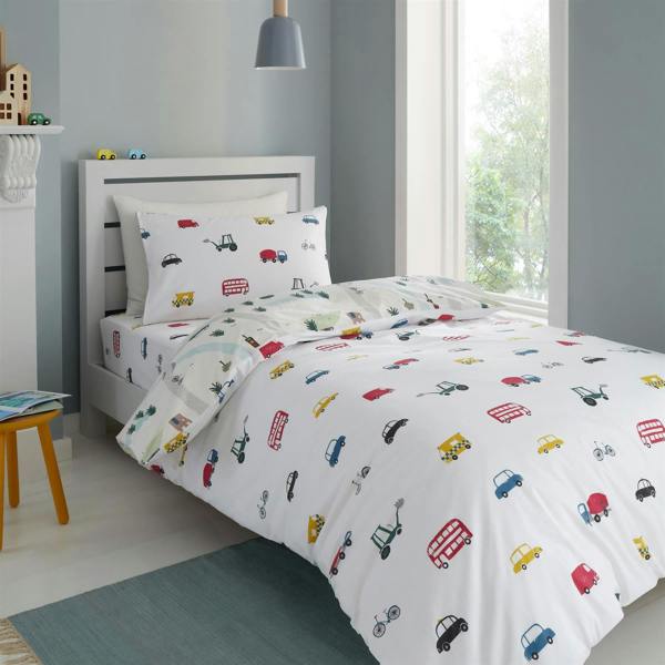 Transport White Duvet Cover Set