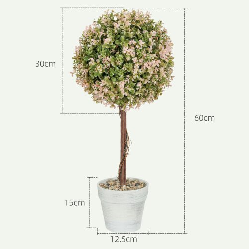 Wyld Haus Lovea Set Of 2 Artificial Murraya Flower Plants In Pots H8 60cm Cream White