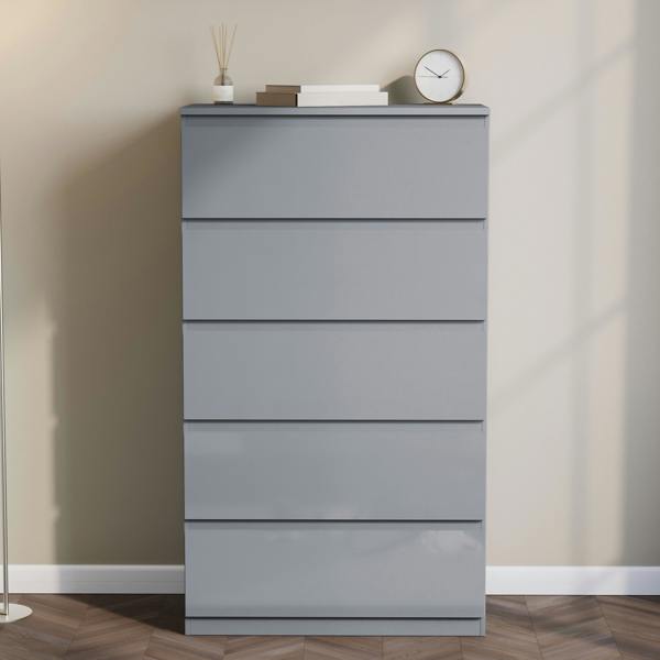 Vida Designs Glinton 5 Drawer Chest, Black