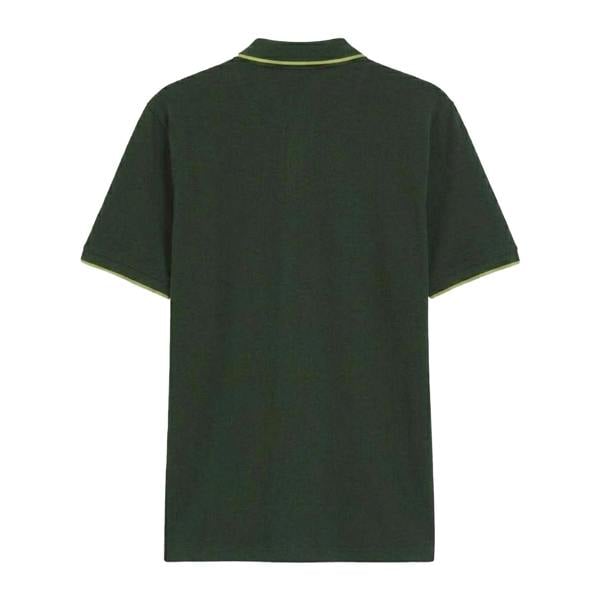 Hugo Mens Embroidered Logo Cotton Pique Short-Sleeved Polo Shirt - Green - 