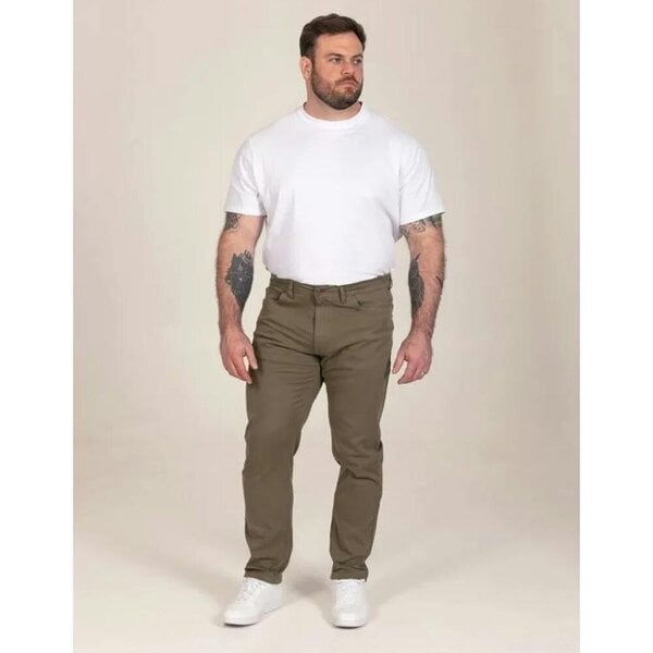 Duke Mens Kelvin D555 Stretch Tapered Chinos - Khaki Brown