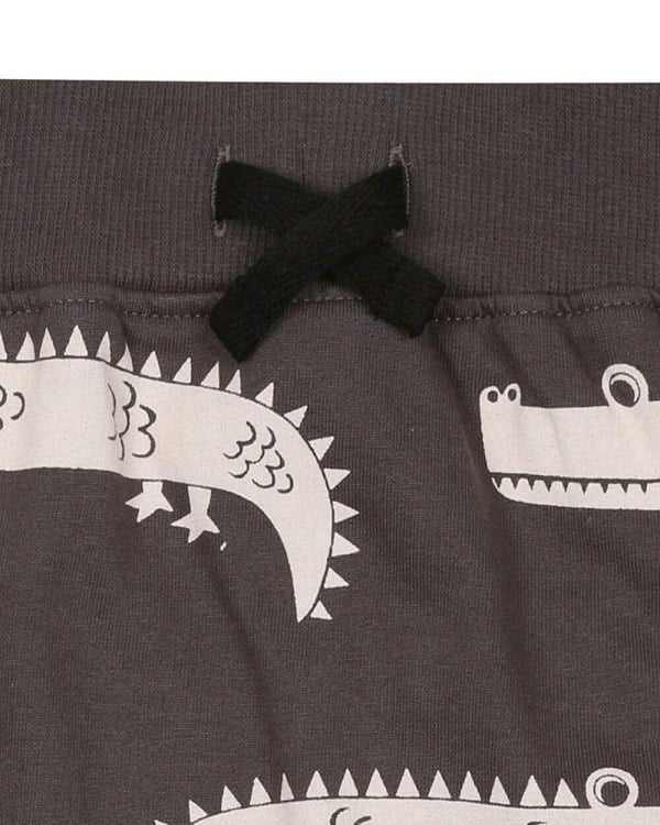 organic cotton Grey Crocodile Print Shorts - image 4