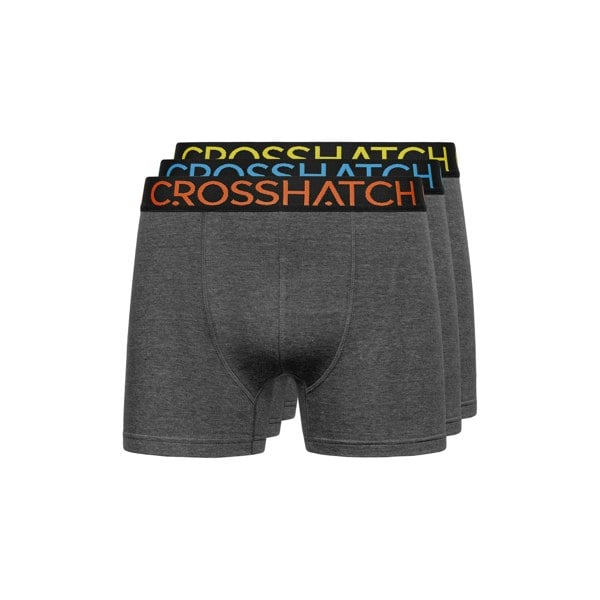 Crosshatch Mens Chasma Boxer Shorts (Pack of 3) - Charcoal