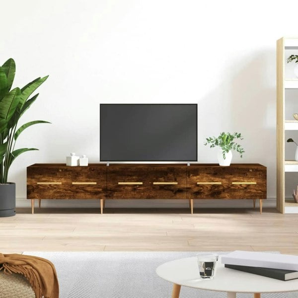 Berkfield TV Cabinet Smoked Oak 150x36x30 cm Engineered Wood
