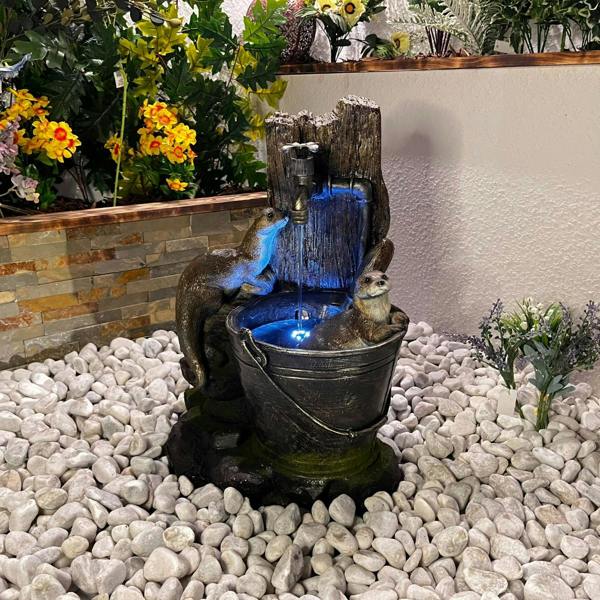 Tranquillity Water Features Otters at Tap Animal Animal Fountain Water Feature