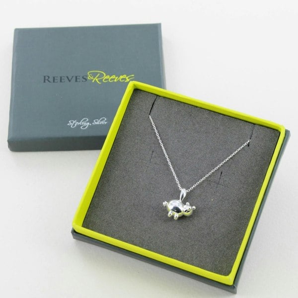 Sterling Silver Balloon Design Pig Necklace - Reeves & Reeves