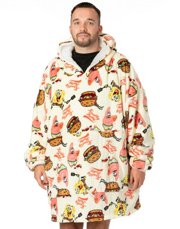 SpongeBob SquarePants Unisex White Krabby Patty Blanket Hoodie
