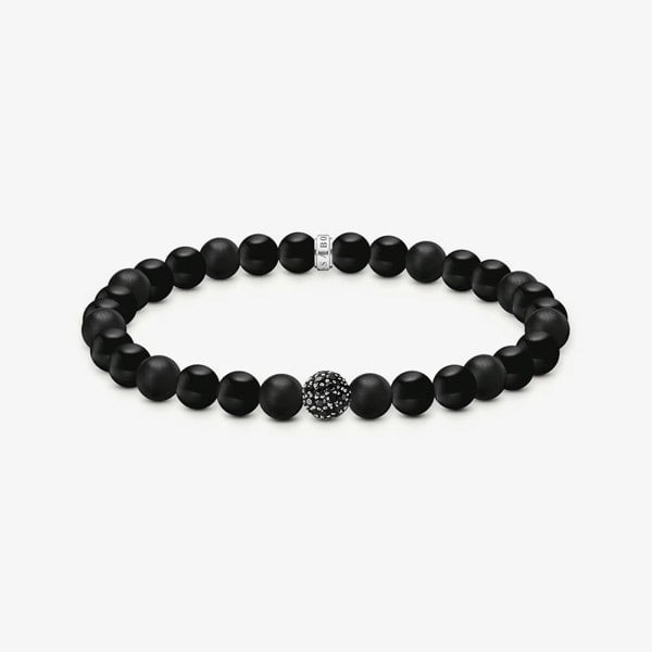 THOMAS SABO Black Obsidian Bead Bracelet A2194-705-11