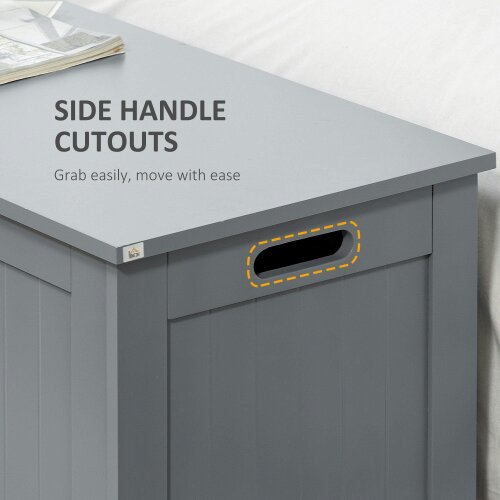 Wyld Haus Vekasa Grey Toy and Blanket Storage Chest With Safety Hinged Lid