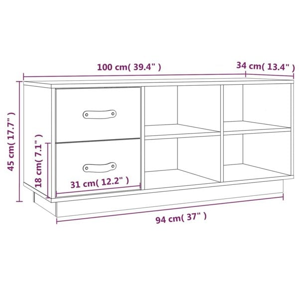 Berkfield Shoe Bench Honey Brown 100x34x45 cm Solid Wood Pine