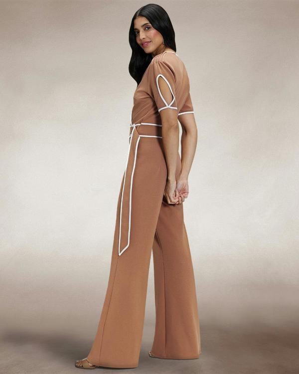 HotSquash Contrast Piping Detail Jumpsuit