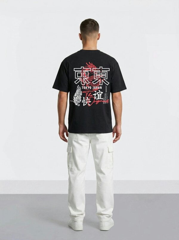 London Attitude Tokyo Dragon Premium Organic Cotton Relaxed Fit T-Shirt