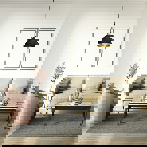 Milagro Pendant Lamp Lincoln Black/Gold 1XE27 35cm