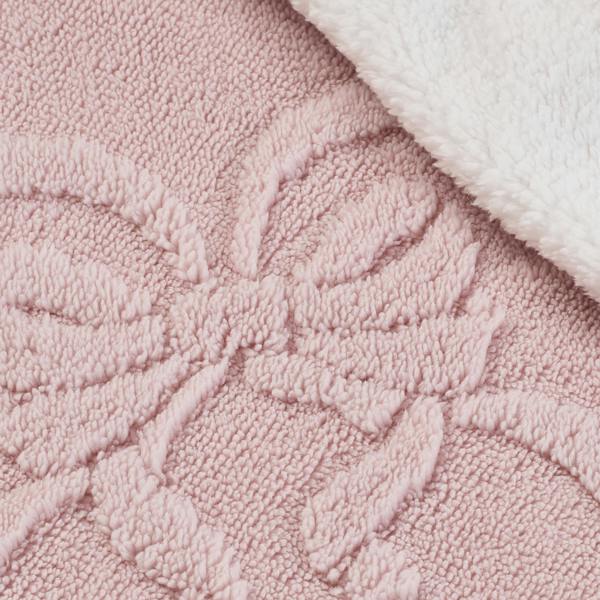 Catherine Lansfield Carved Bow Cosy Fleece Blanket Throw Pink