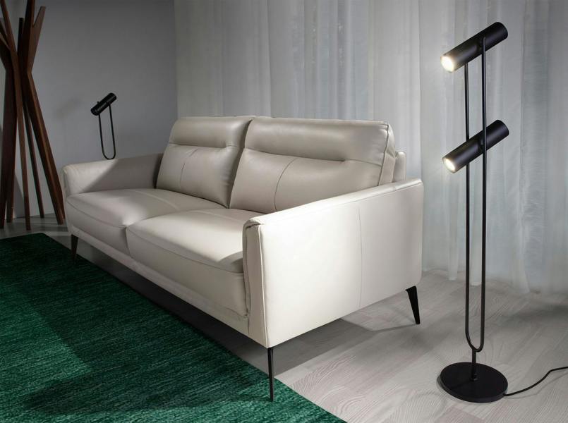 Angel Cerdá Taupe grey leather sofa 6137/6138