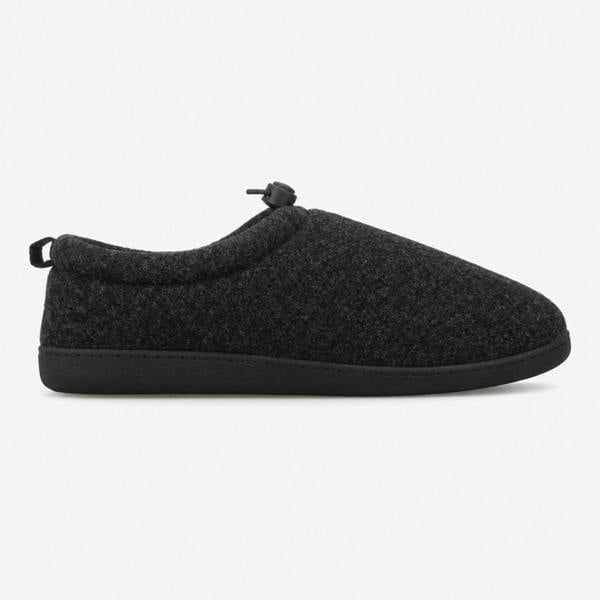 Totes FELT FULL BACK SLIPPER WITH PULL TOGGLE Full Slippers Slippers   in  Black