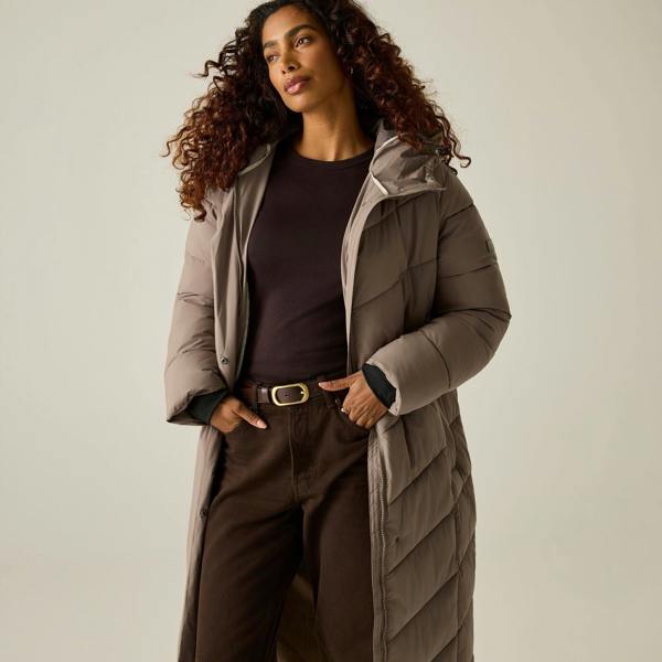 Regatta Womens/Ladies Eloria Long Length Padded Jacket - Mocha