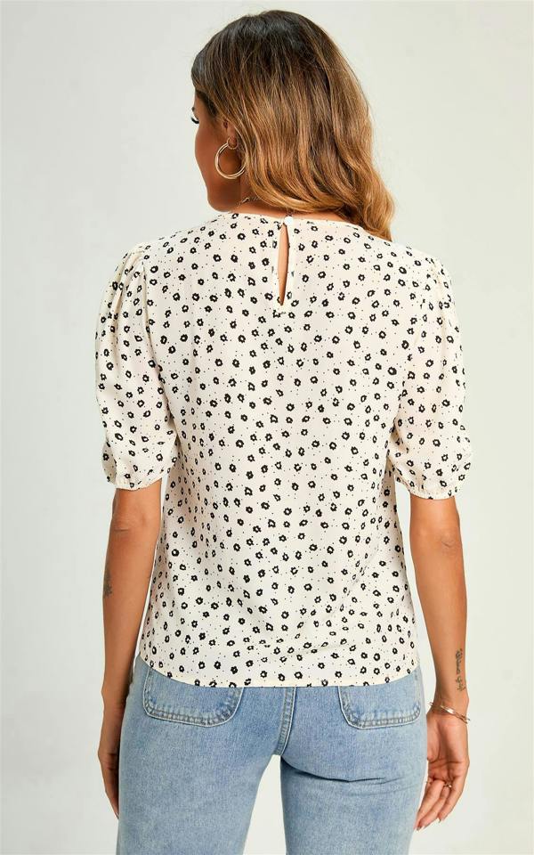 FS Collection Little Flower Top/Blouse In White