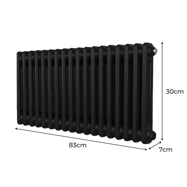 Monstershop Traditional 2 Column Radiator - 300 x 832mm - Black