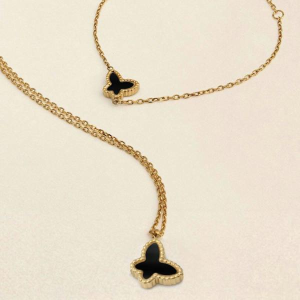 Say It With Children's Reversible Butterfly Necklace - Black & White