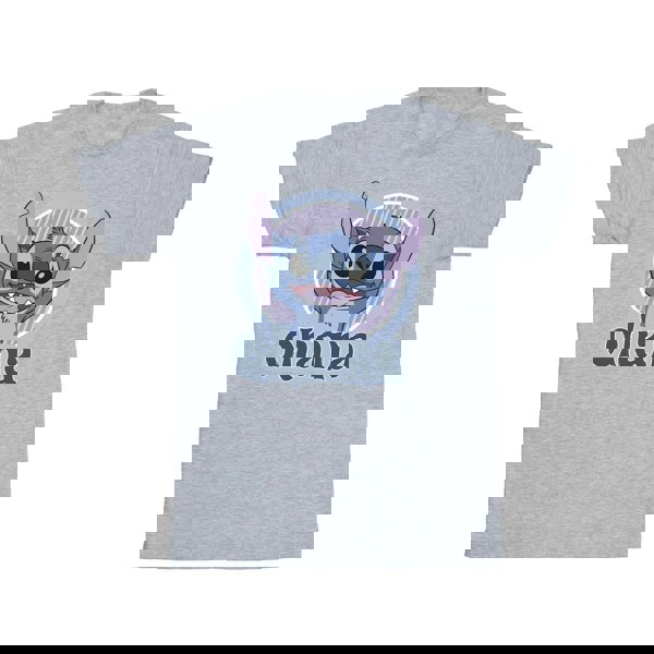 Disney Mens Lilo And Stitch Ohana Circle T-Shirt - Sports Grey