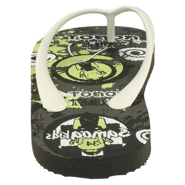 Boys Samoa Flat Plugged Patterned Insole Slip On Sandals - Justin