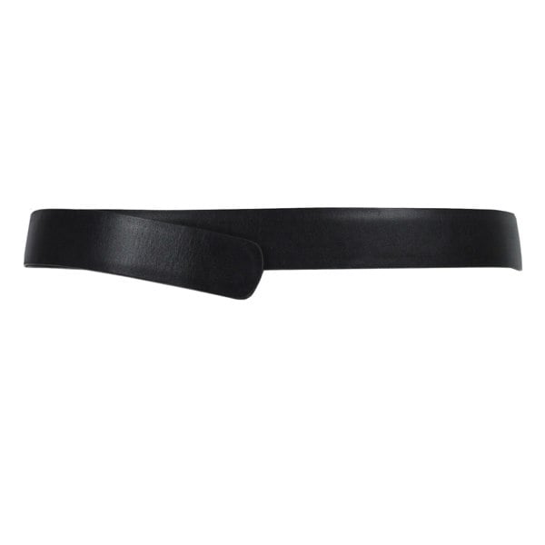 Elie Saab black leather gold buckle fold over waist belt