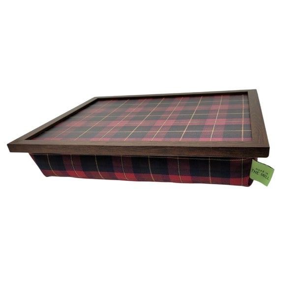 Made in the Mill Luxury Burgundy Boyd Tartan Lap Tray With Bean Bag