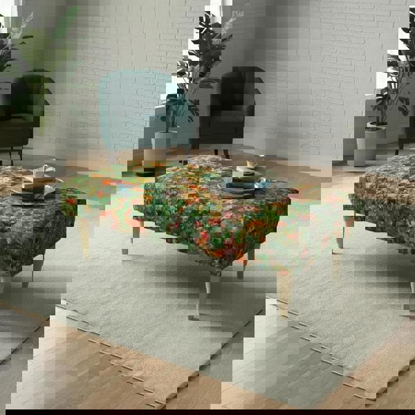 Luxury rectangular upholstered footstool bench with elegant wooden legs and premium fabric