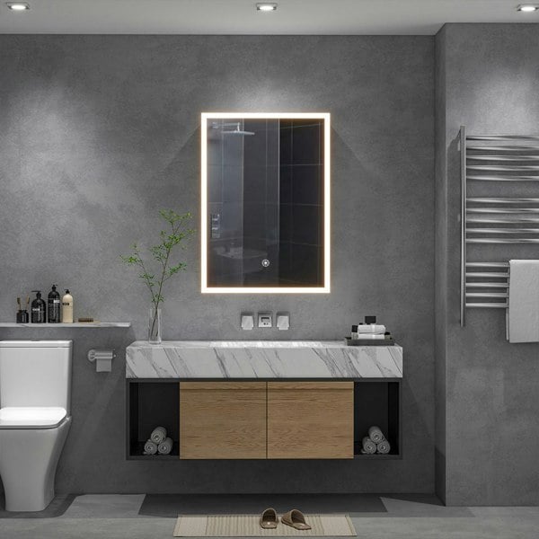 LED Bathroom Mirror Rectangular Wall Mount Mirror Cabinet Bathroom Mirror Cabinets Living and Home