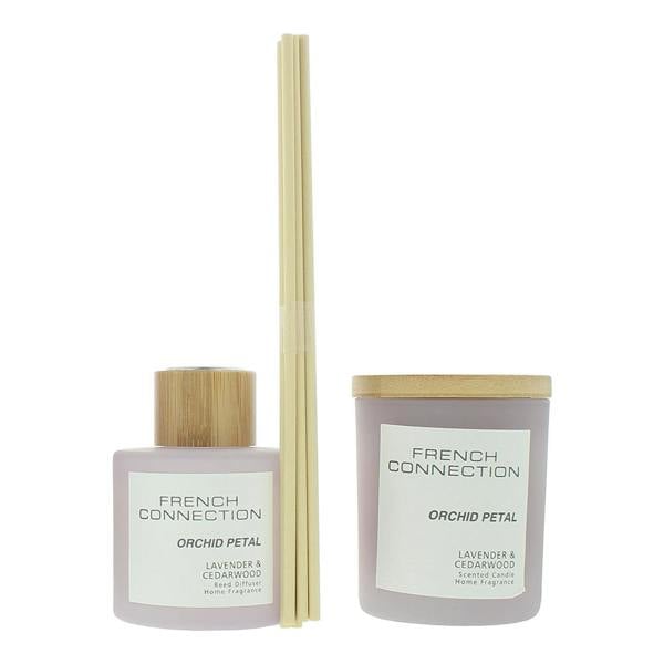 French Connection Pastel Collection Orchid Petal Diffuser 100ml + Candle 130g