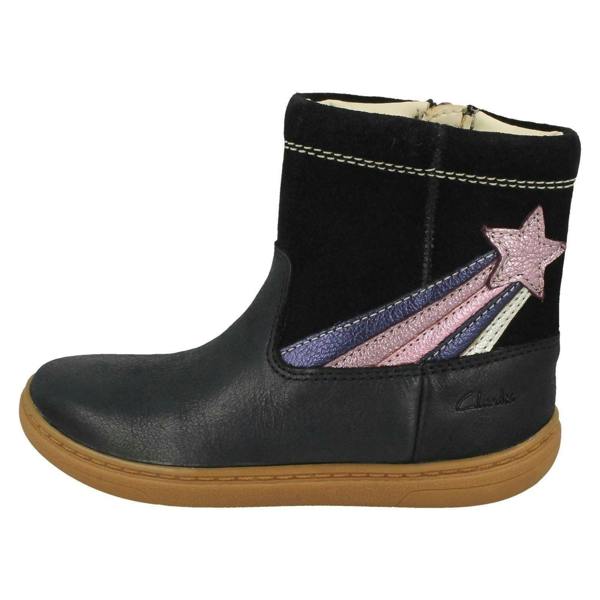 Clarks Girls Clarks Shooting Star Detailed Boots Flash Shine T
