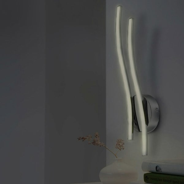 EGLO Valmora 1-Light Curved White/Chrome LED Wall Light