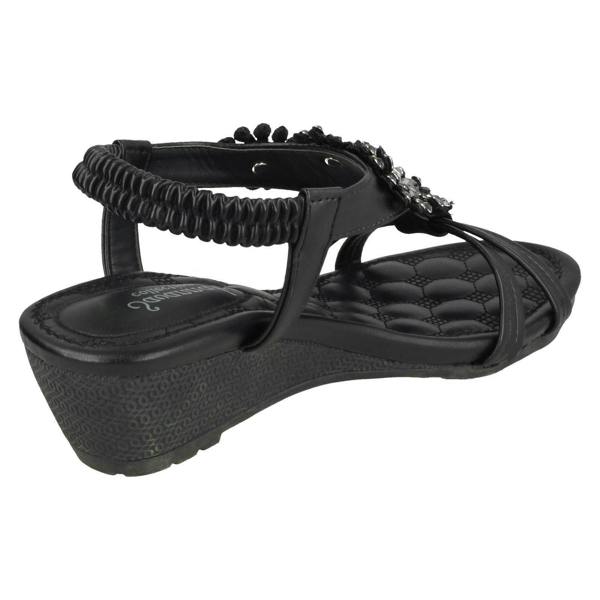 Savannah Ladies Savannah Mid Wedge Strappy Sandals F10792