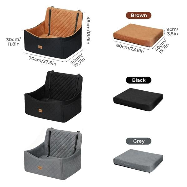 Skylos Large Dog Booster Car Seat Travel Carrier Bed Basket for 2 Small Pets