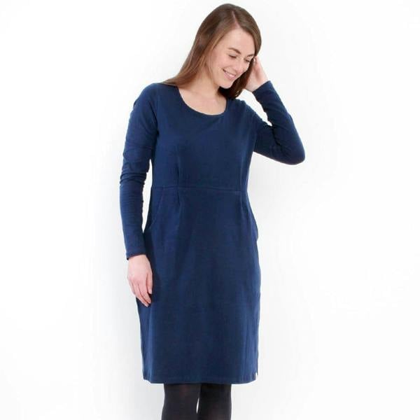 Lazy Jacks Women's Pocket Long-Sleeved Dress - Marine