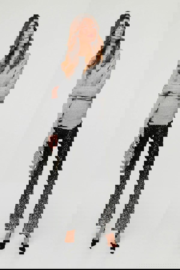 Grey | Sparkle Detail Relaxed Jumper
