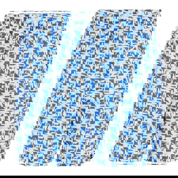 Regatta Mens Loras Geometric Swim Shorts - White/Sonic Blue