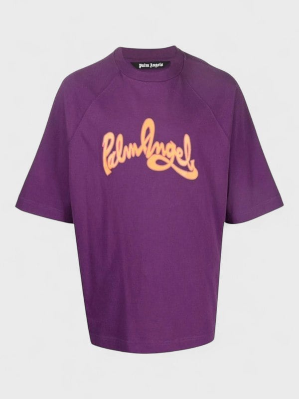 Palm Angels Seasonal Logo Raglan Over Tee Purple