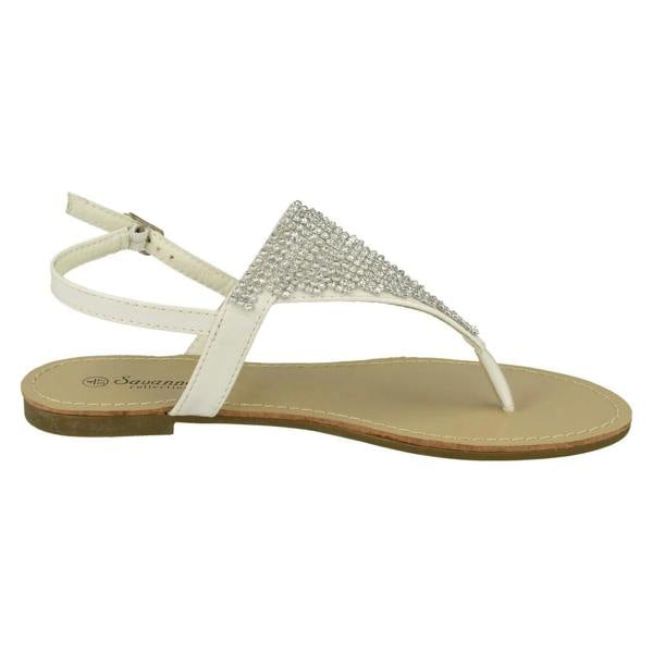 Savannah Ladies Savannah Toe Post Diamante Sandals