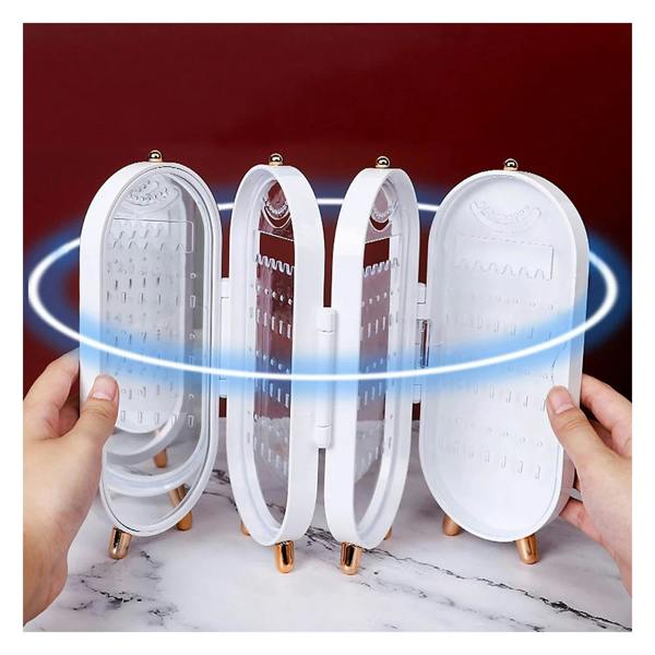 Dragodirect 4-Tier Jewelry Organizer Box with Mirror – Earring & Ring Storage