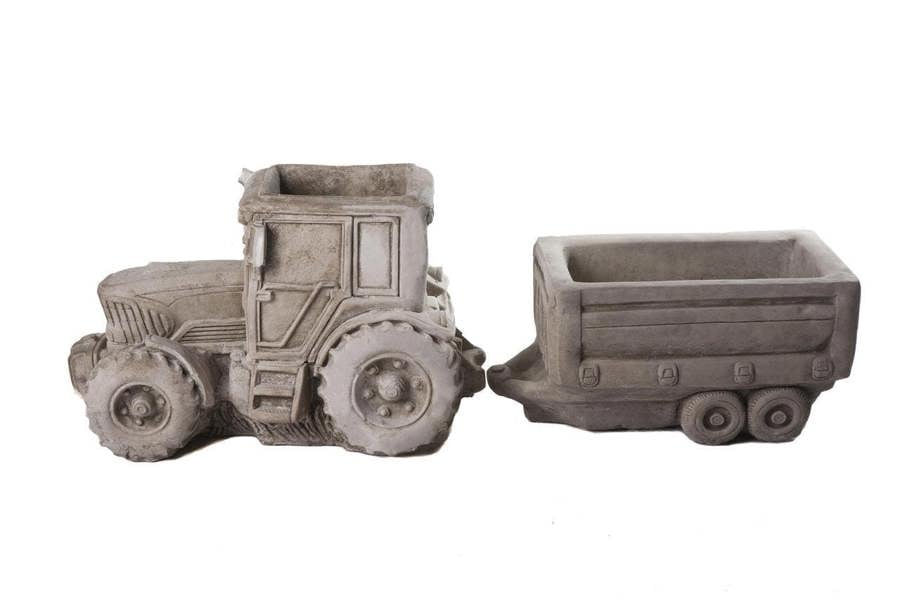 Large Tractor and Trailer Garden Planter Set