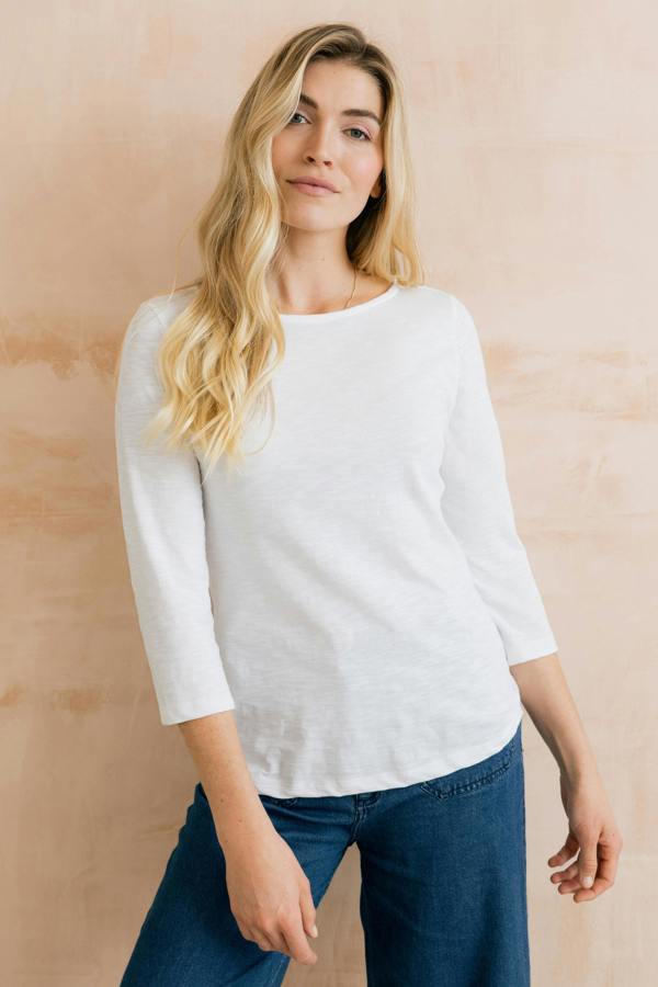 Lily & Me Monica Organic Cotton Jersey Top White