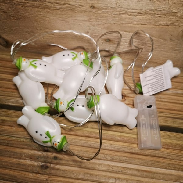 Samuel Alexander The Snowman And The Snowdog Battery Operated 10 Snowmen LED Indoor String Light Ice White LEDs