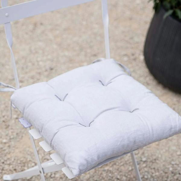 Linen Seat Pad Cushion - alternative angle