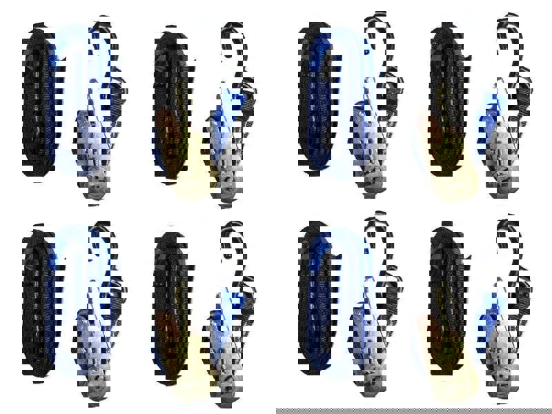 Ratchet Tie Down Straps 25MM 0.8T 5M X4 (Heavy Duty Cargo Lashing Ton S Hook)