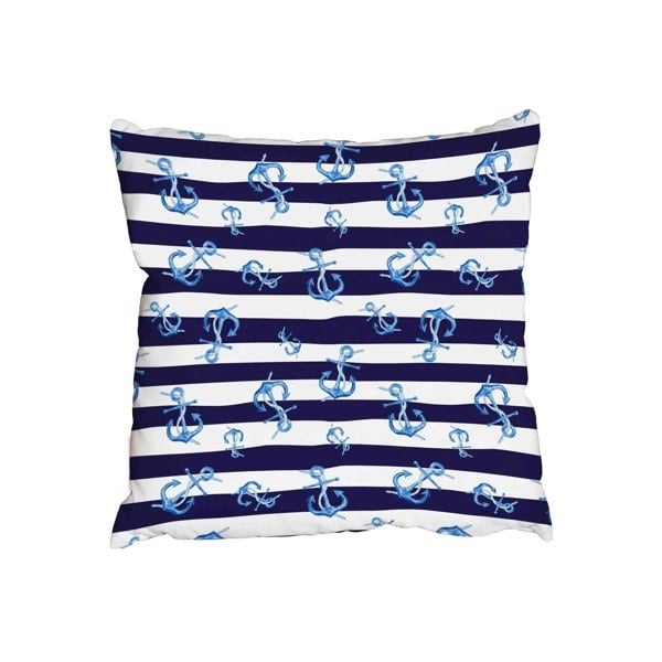 Benjamin Tate Design Anchors on white and blue marine (Outdoor Cushion)